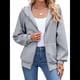 thumbnail image 2 of Sudadera con Capucha y Cremallera para Mujer, de Larga, para Otoño, con Capucha Extragrande, Chaquetas Informales de Moda Gris XXL, 2 of 9