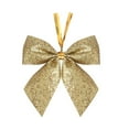 thumbnail image 4 of Christmas Tree Ribbon Bows, Hanging Bow Ornaments, Gold Holiday Décor, Gift Wrap Accent, Wreath & Table Decorations, 4 of 5