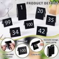 Acrylic Table Card Rectangle with Number 1 -100 Black 62.5x51x50mm ...