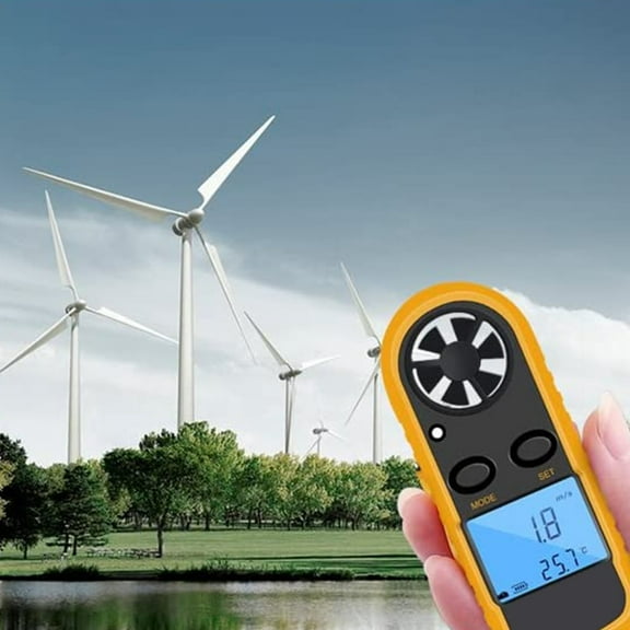 GM816 Anemometer Handheld, Digital LCD Backlight Wind Speed Meter Gauge, Light Weight Air Flow Velocity Measurement Thermometer for Meteorology, Windsurfing, Kite Flying, Sailboats, Surfing,Fishing