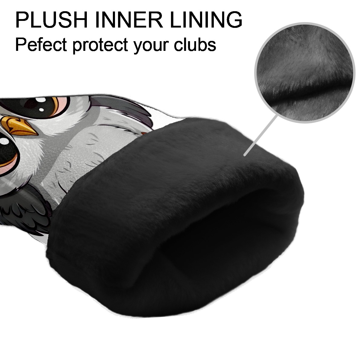 Golf Club Covers, Owl Premium PU Leather Driver Hybrid Putter Head Covers with Velvet Lining, Waterproof Golf Gifts for Men Women