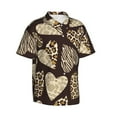 thumbnail image 2 of Hearts With Animal Skin Hawaiian Shirts For Men, Summer Short-Sleeve Relaxed-Fit Button-Down Shirts Xx-Large, 2 of 9