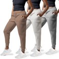 thumbnail image 1 of Paquete de 3 pantalones de chándal Common Stitch para mujer, pantalones de chándal acogedores para mujer, pantalones de yoga de forro polar para mujer (disponibles en Plus), 1 of 7