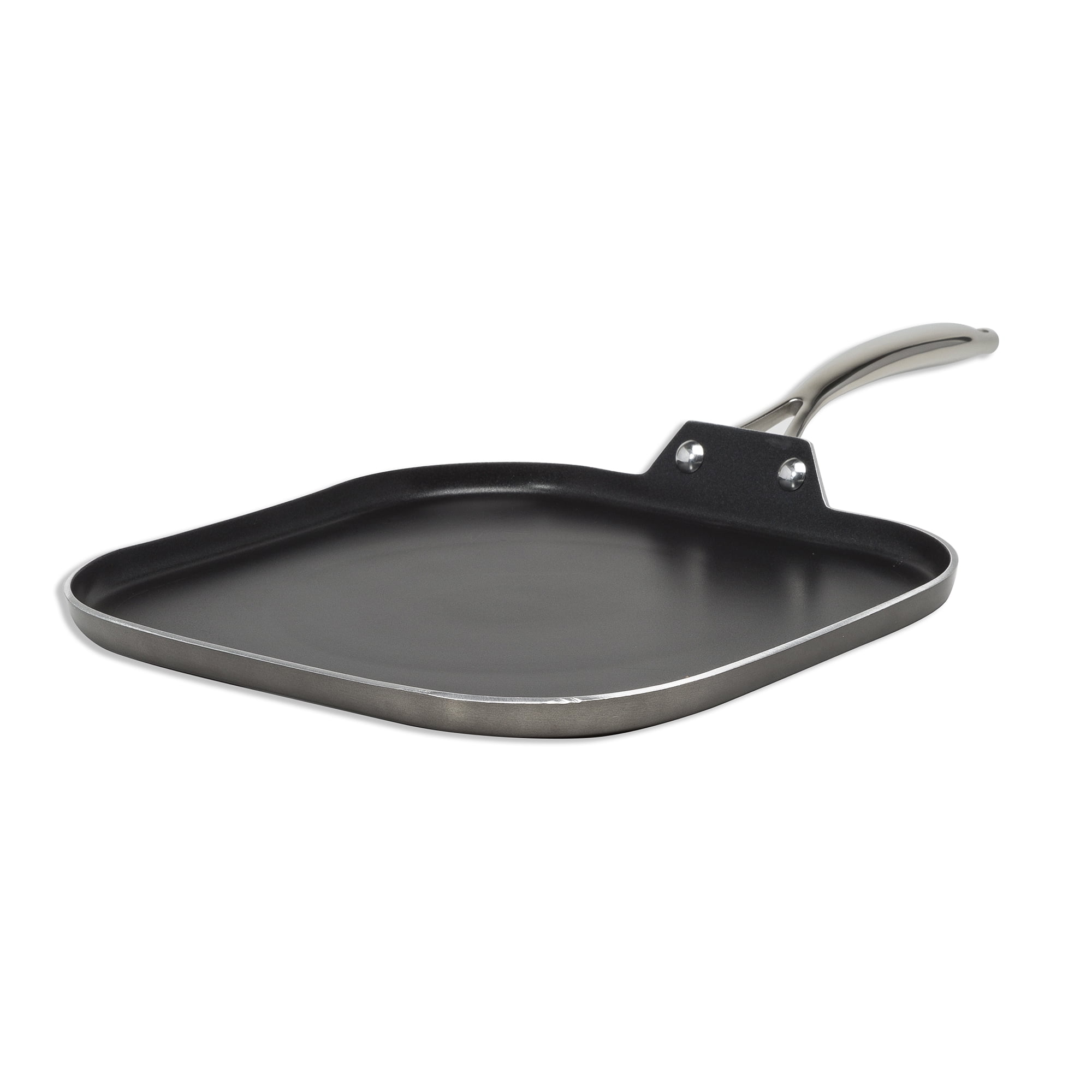 Cooking Light Inspire NonStick 11” Square Aluminum Griddle Pan, Gray
