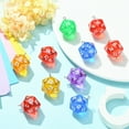 thumbnail image 5 of 1bag Opaque Acrylic Pendants with Iron Findings Faceted Polyhedral Dice D20 Mixed color 27.5x20x20mm Hole: 2mm about 10pcs/bag, 5 of 5