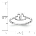 thumbnail image 2 of 14K White Gold Ring Band Themed Diamond Round Double Heart, Size 9, 2 of 2