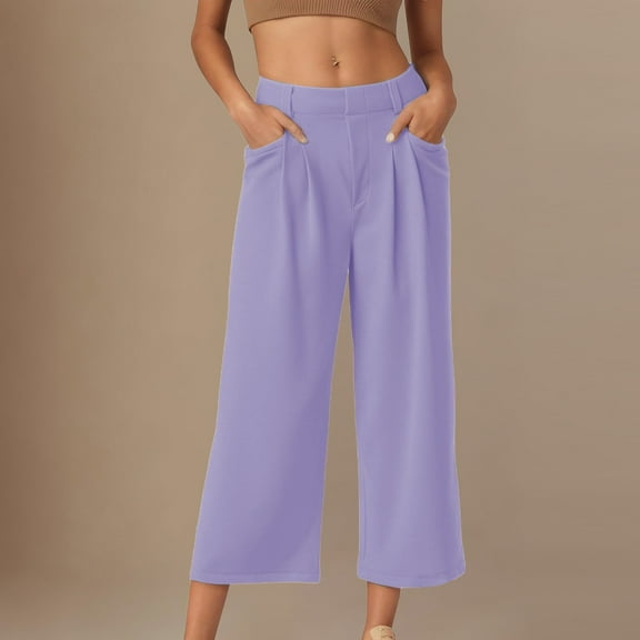 Endives Women's Casual Pants Summer Solid Color Set Fashion Wide Leg Pants