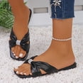 thumbnail image 4 of Elvqul Open Toe Slide Sandals for Women Flat Dress Plus Size Sandals Beach Basic Outdoor Ladies Summer Sandals, 4 of 7