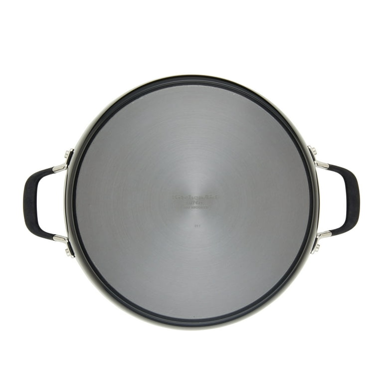 KitchenAid Hard Anodized Ceramic 5 qt. Aluminum Nonstick Saute Pan with Lid  in Matte Black 84841 - The Home Depot