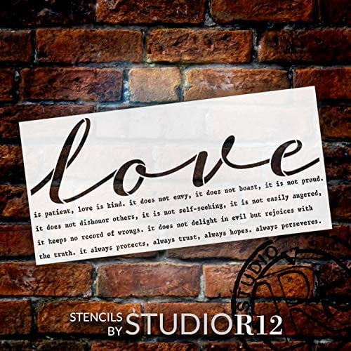 love is patient stencil by studior12 reusable mylar