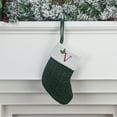 thumbnail image 3 of Edgergery Green 26 Letter Embroidered Knitted Christmas Stockings,7.8 Inches Mini Green Knitted Stocking with White Cuff Decorations,Fireplace Hanging Stockings for Xmas Party Decor, 3 of 5