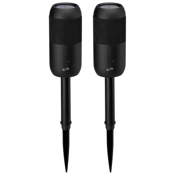 iLive Portable IPX6 Waterproof Indoor/Outdoor Wireless Speaker Pair with Removable Yard Stakes, ISBW240BDL