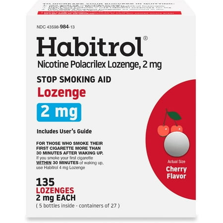 Habitrol Nicotine Polacrilex Lozenge 2mg Cherry Flavor, 135 Count