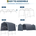thumbnail image 7 of EastVita 7x10 FT Portable Outdoor Storage Shed with 2 Roll-Up Zipper Doors Vents Gray, 7 of 7