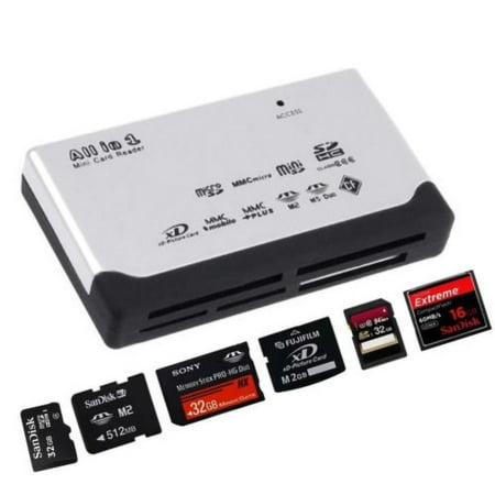 All In One Card Reader USB 2.0 12Mbps Compact Flash SD Ultra CF MD T-Flash Memory (Best Way To Use Flash Cards)