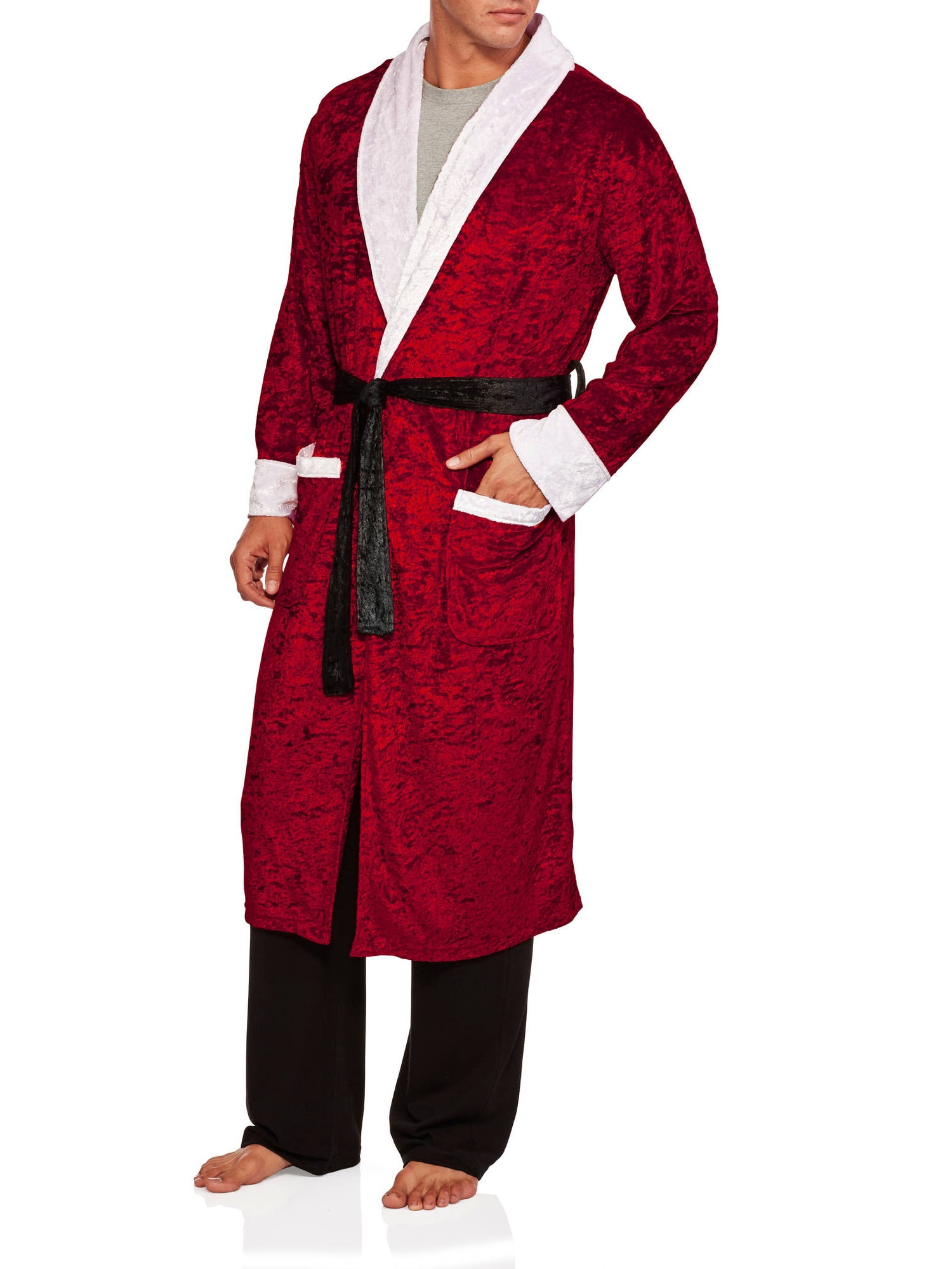 Max Deco Men's Velour Santa Robe
