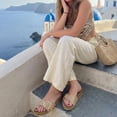 thumbnail image 6 of Cushionaire Leeds Sandals for Women, Slip On Big Buckle Slide Womens Sandals with Memory Foam Footbed, Comfortable Summer Footwear, 6 of 31