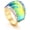 Colorful, variant on Crystal Glass Stainless Steel Band Ring Gold Plated Fashion Exaggerated Cubic Zirconia Rings Women's Stunning Large Statement Rhinestone Bands Cocktail Party Ring for Ladies Birthday
