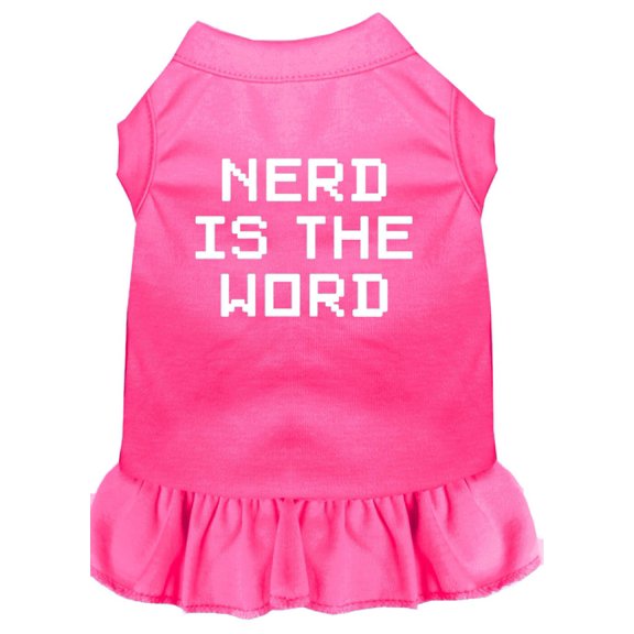 Pet Dog Cat Dress Screen Printed, "Nerd Is The Word"