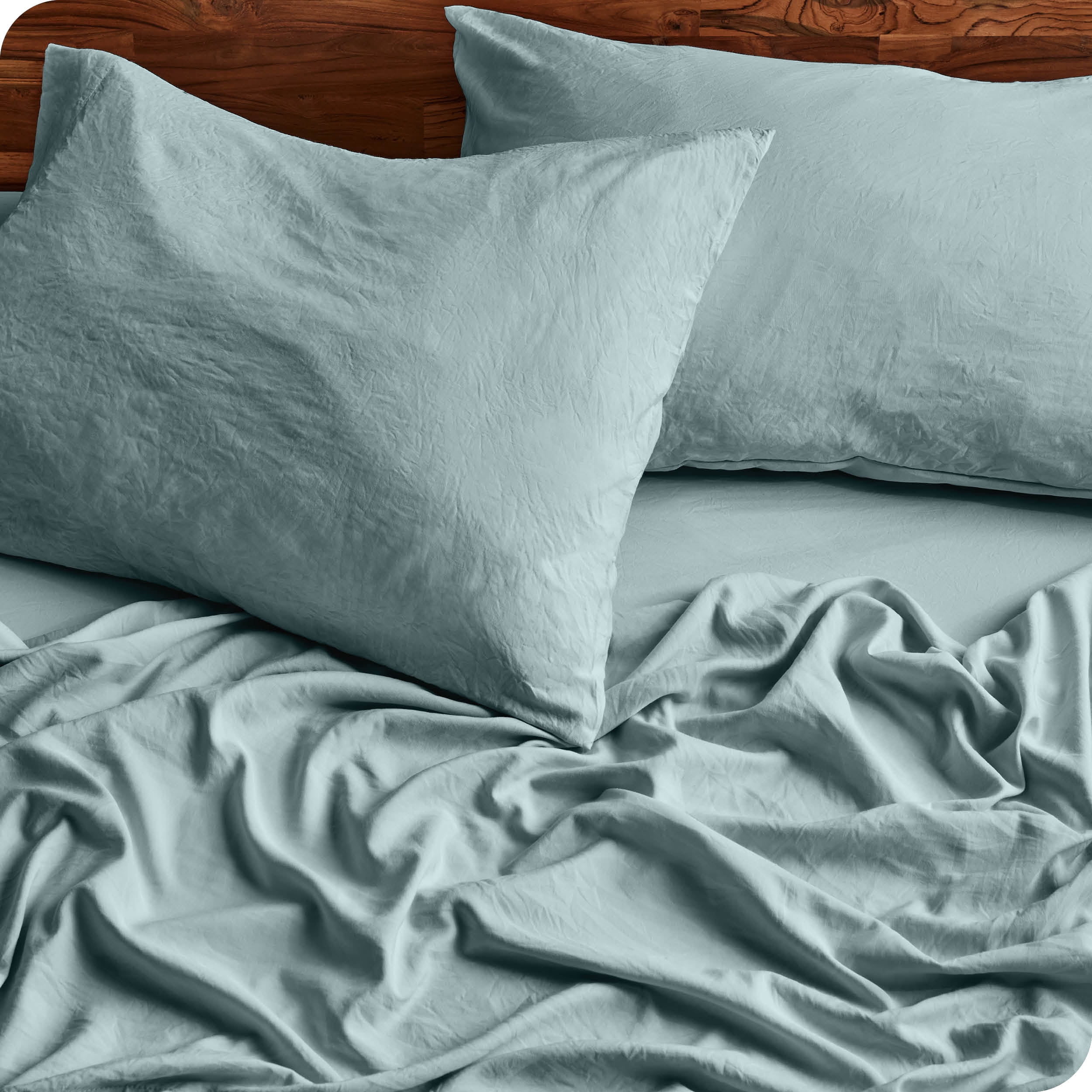 Bare Home Slate Sandwashed Microfiber Sheet Set, Wrinkle Resistant, Deep Pocket, Twin