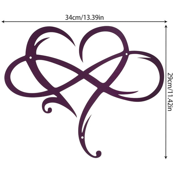 Infinity Heart Sign Wall Decor Metal Art Love Wall Hanging Sign Door