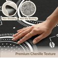 thumbnail image 6 of ODIKA 4'x6' Washable Area Rug Non-Slip, Chair-Friendly, Flatwoven Black White Geometric Elegance Intricate Circles with Leaf Accents for Home Office, Under Desk, 6 of 7