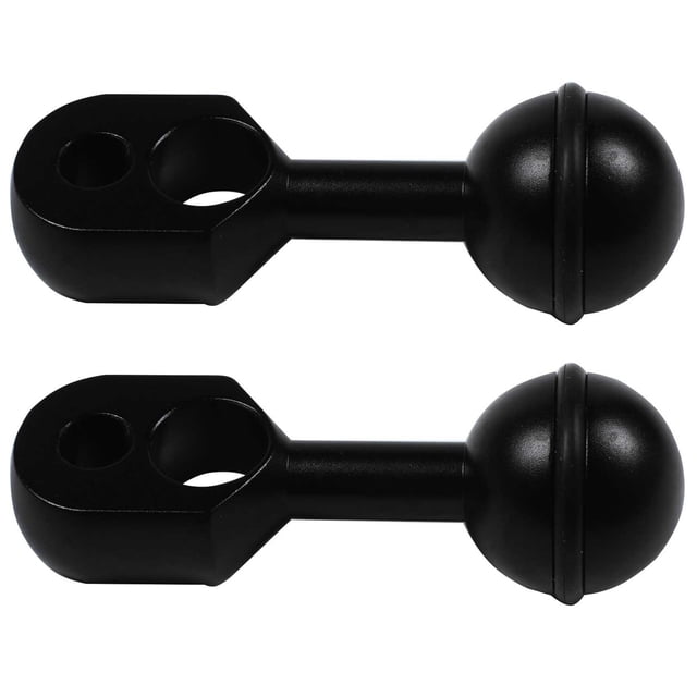2X 1 Inch Ball to Head Clip Arm for Action Video Camera Light Diving Ball Head Butterfly Clip Adapter Mount