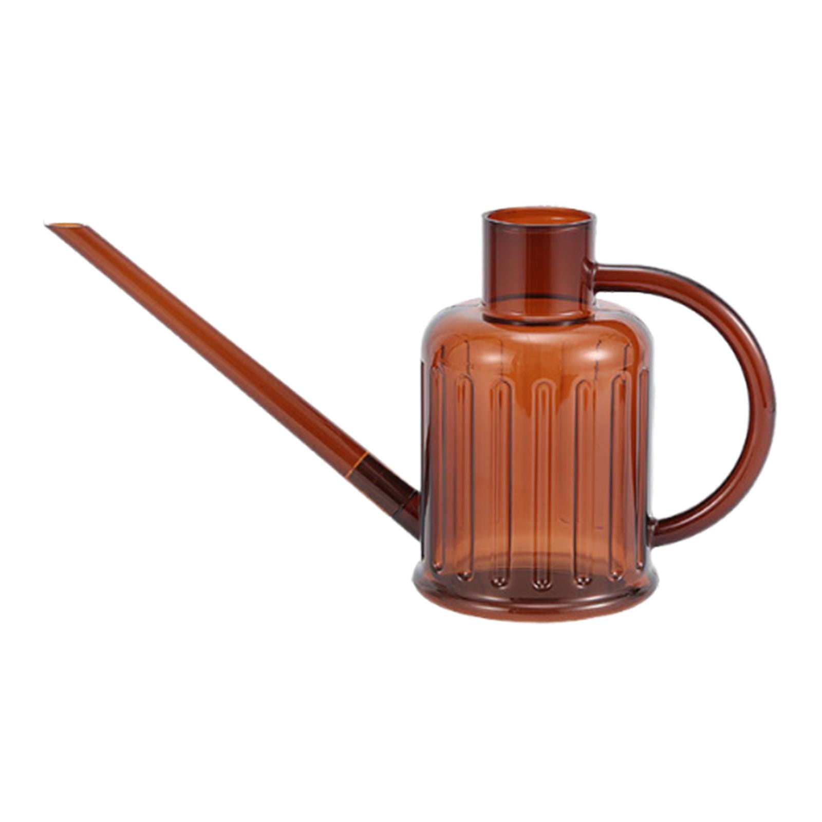 colaxi Garden Water Can Watering Can 1L Small Portable Handle Modern Gardening Tool Watering Pot for Yard Bonsai Patio Indoor Plants Brown