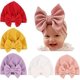 thumbnail image 1 of 5-pack baby turban set (rosa, rosa, lila, gul, röd) mössa med rosett söt elastisk barnmössa pojke baby mössa, 1 of 5