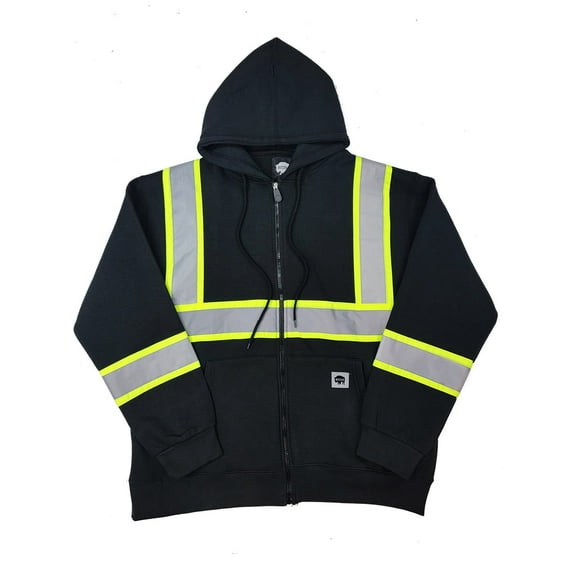 Buffalo Outdoors Workwear Black Safety Hooded Sweatshirt