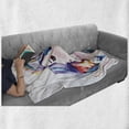 thumbnail image 6 of Art Soft Flannel Fleece Throw Blanket, Grunge Inspired Young Woman with Rainbow Colored Hair Abstract Watercolor Art, Cozy Plush for Indoor and Outdoor Use, 70" x 90", Multicolor, by Ambesonne, 6 of 6