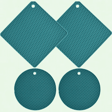 Heat Resistant Silicone Trivet, Non-Slip Potholder Hot Pads, Multi-Purpose Pot Holder (Teal)