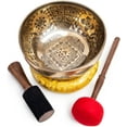 thumbnail image 2 of Large Tibetan Singing Bowl Set - 8.5" Master Healing Grade For Sound Bath Chakra 7 Metal Meditation Yoga By Himalayan Bazaar, 2 of 6