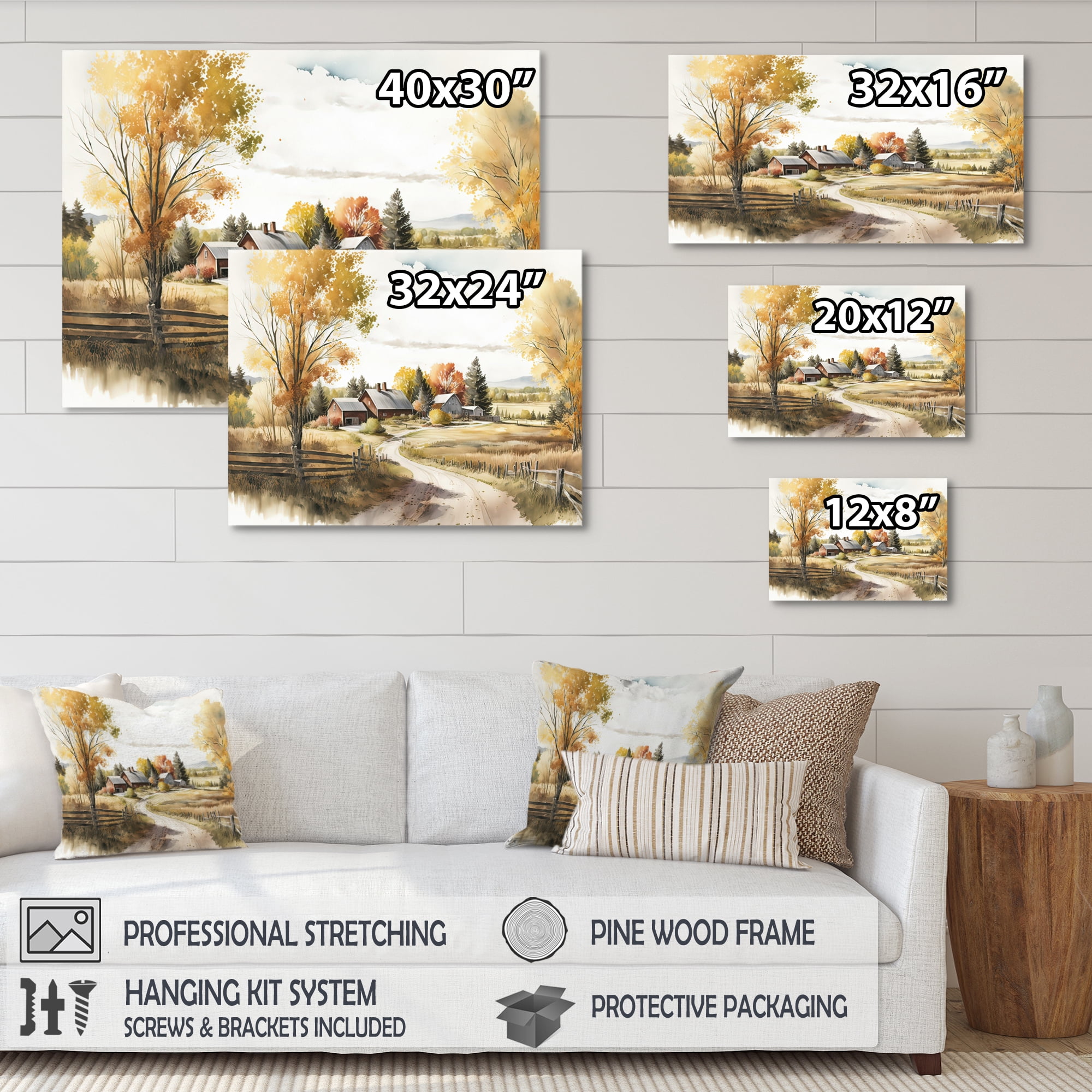 Designart Beautiful Barn In Spring VIII Canvas Wall Art