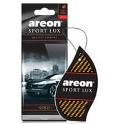 Areon Sport LUX Quality Perfume/Cologne Cardboard Car Air Freshener, Gold-12PK