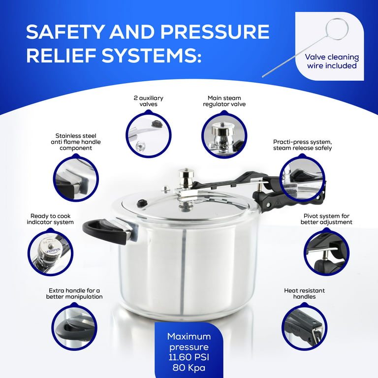 Universal 10.5 Quart / 10 Liter Pressure Cooker, 11 Servings, Pressure  Canner With Multiple Safety Systems and Heat Resistant Handles For Can,  Soup
