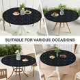 thumbnail image 7 of Dark Blue Sun Moon Pattern Round Fitted Tablecloth with Elastic Edge,Dining Table Cover Waterproof,Outdoor Round Tablecloth for Camping,Dining,Indoor and Outdoor, 7 of 7