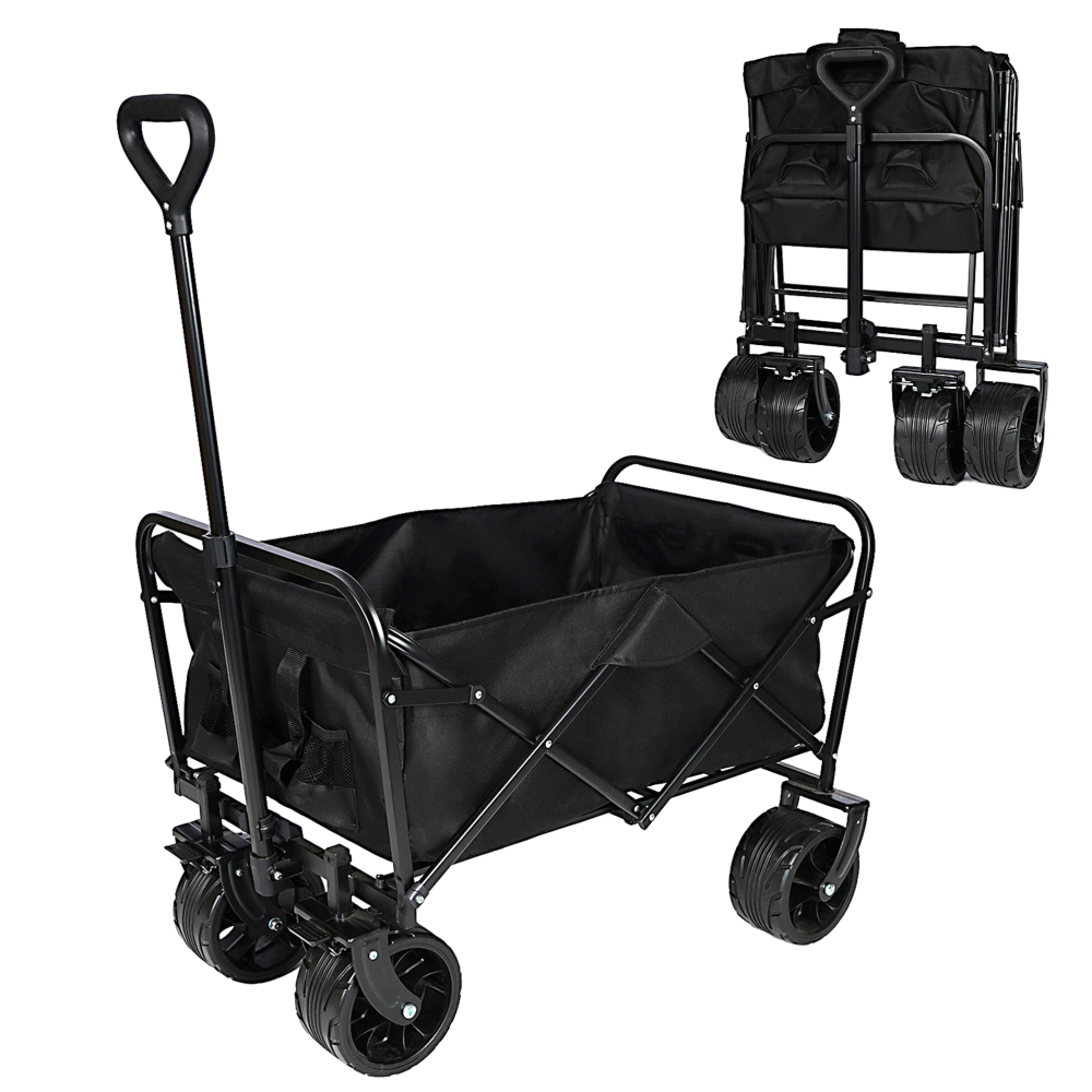 Carrello Da Spiaggia Pieghevole Aktive, Ruote Grandi, Blu/grigio, Con Tavolo E Tasca, Portata 20 Kg