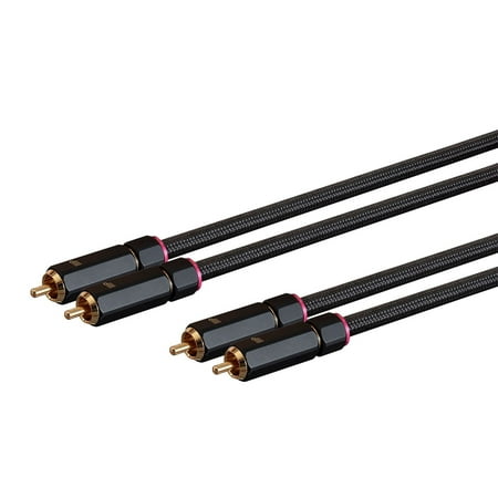 UPC: 0889028122150 | Monoprice Male RCA Two Channel Stereo Audio Cable – 6 Feet – Black  Gold Plated Connectors  Double Shielded With Copper Braiding – Onix Series