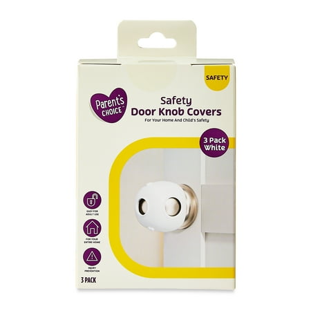 Parent's Choice Child Safety Door Knob Covers, White, 3 Pack