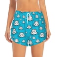 thumbnail image 4 of Lsque Hippo In Water Head Printed Women's Running Shorts with Liner Pockets,Elastic Quick Dry Workout Athletic Gym Yoga Shorts,Womens High Waist Shorts-X-Large, 4 of 9