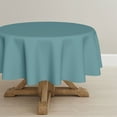 thumbnail image 6 of Sm:)e Set of 2 Stain and Wrinkle Resistant Fitable Aqua Table Cloth 60 Inch Round, Reusable and Washable Polyester Fabric Table Covers for Party, Wedding and Banquet Decoration 4ft Table, 6 of 8