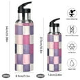 thumbnail image 2 of Yayeee 33oz Insulated Water Bottle Double Wall Stainless Steel with Flip Straw Lid, Pink and Purple Plaid Pattern, 2 of 7