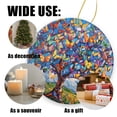 thumbnail image 3 of Funny Christmas Ornament,Mosaic Tree Adorned With Flurry Of Butterflies,Xmas Round Ceramic Pendant, 3 of 6