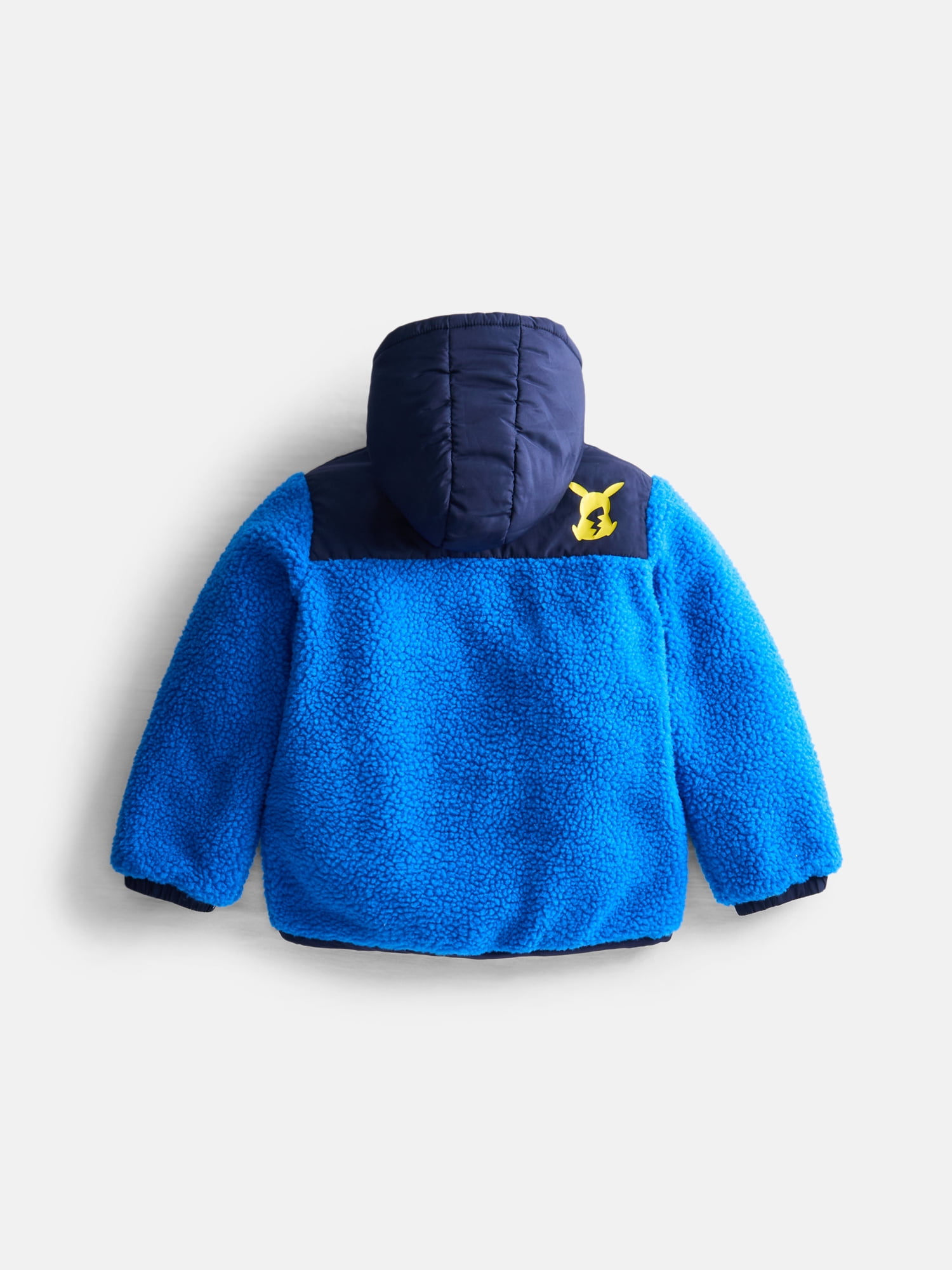 Pokemon Pikachu Boys’ Faux Shearling Jacket with Hood, Sizes XS-XL