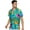 Turquoise, variant on Men's Hawaiian Shirt Short-Sleeve Button-Down Bright Big Hibiscus Turquoise Large