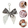 thumbnail image 3 of Unique Bargains 1 Pc Trendy Bow Scarf Letter D Handbag Charm Decorative Keychain Black, 3 of 5