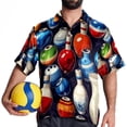 thumbnail image 4 of Bowling Men's Short Sleeve Shirts, Casual, Printed, Button Down, Beach Shirt - Spread Collar Tops for Summer Beach Fun, 4 of 6