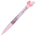 thumbnail image 2 of Black Gel Pen Liquid Paillette Handle Cartoon Cap Painting Writing Stationery Soft RubberPink Pen Holder, 2 of 5