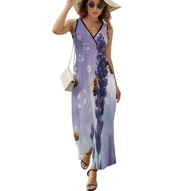 Lavender Vestido Sin Mangas Vestidos Para Mujer, Vestido Suelto De Verano 2025